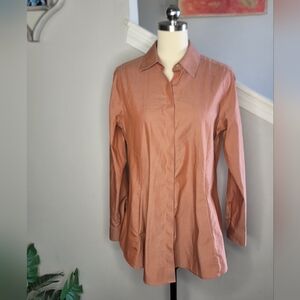 Foxcroft Cici Tunic Button Up Long Sleeve Shirt Size 6
